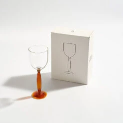 Kyoto Amber Wine Glass Pair