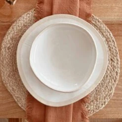 Organic Linen Dinner Plate -Kas Australia KasAustralia 08