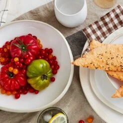 Organic Linen Bowl 9 Organic Linen Bowl -Kas Australia Organic Dinnerware Lifestyle 2.2WEB